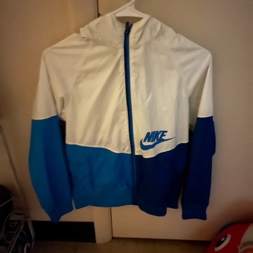 Kids Nike Unisex White/Blue Windbreaker